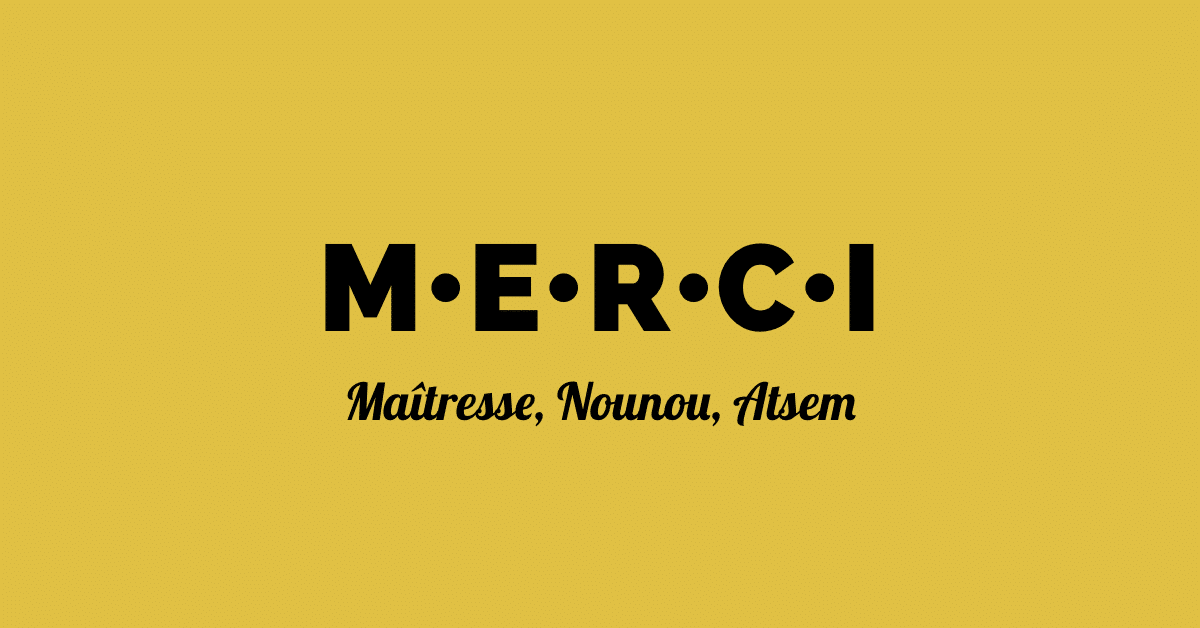 Pochette « Merci pour cette année » - Cadeau maîtresse, Atsem ou Nounou 