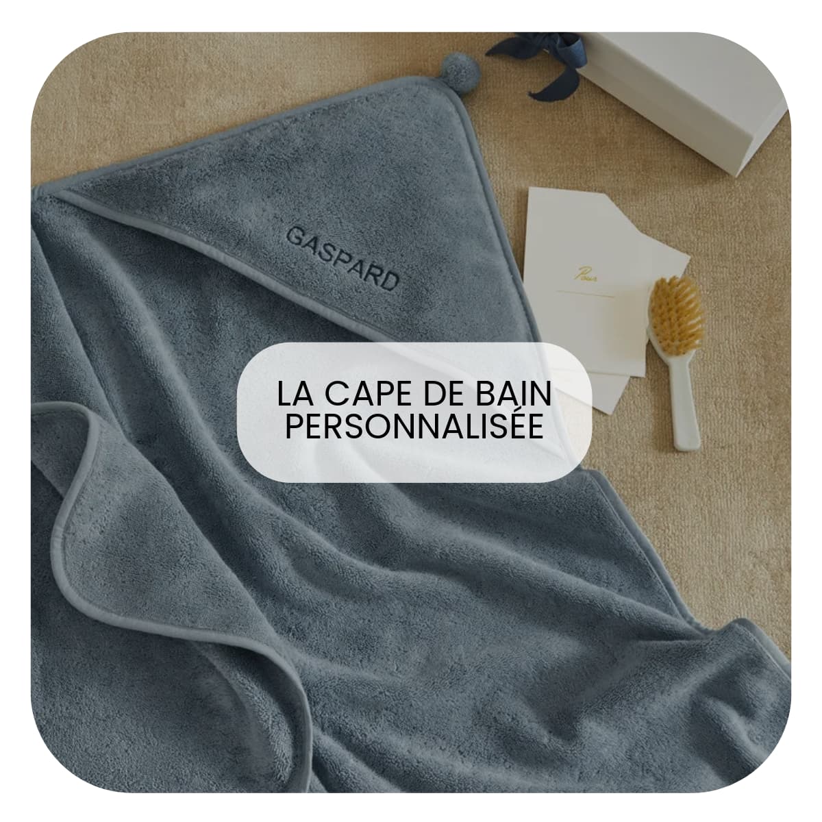 Cadeau de naissance garçon : cape de bain personnalisée Bonsoirs