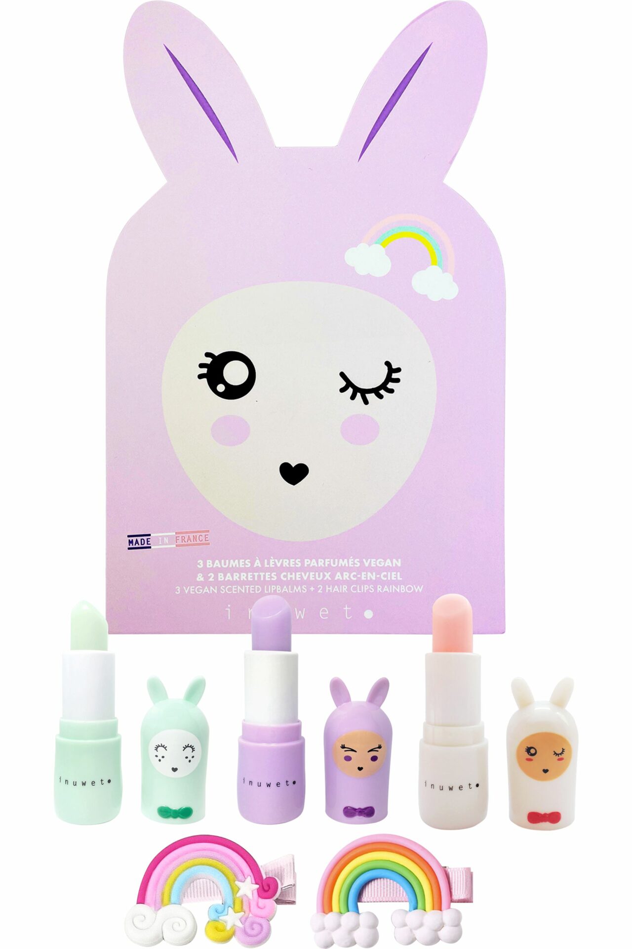 coffret-enfant-lapin-avec-3-baumes-lvres-2-barettes-inuwet