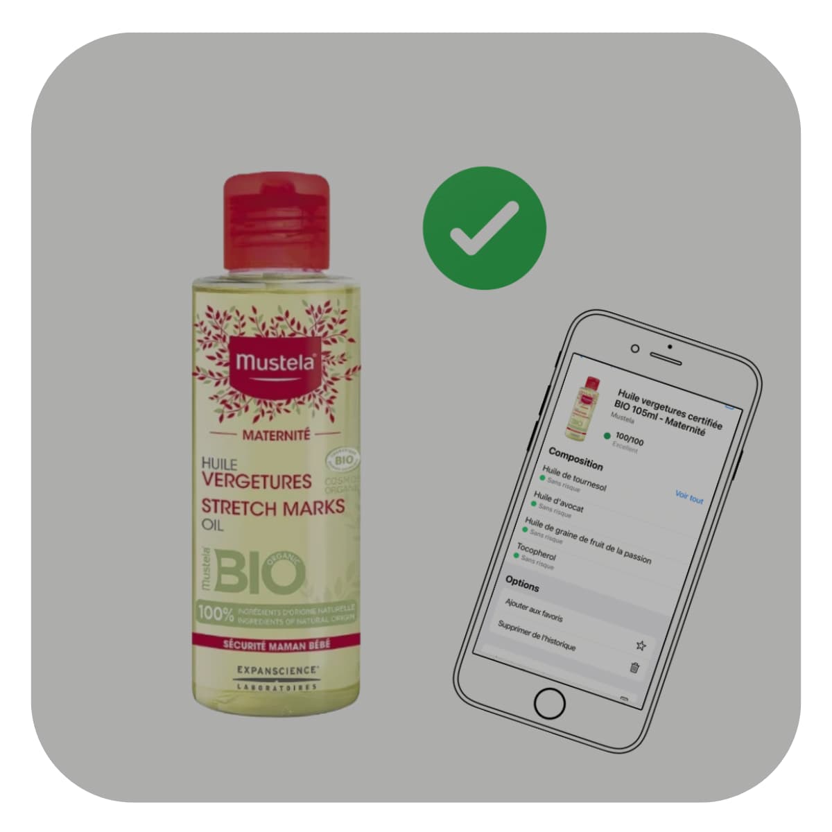 Huile anti-vergétures Bio Mustela - femme enceinte