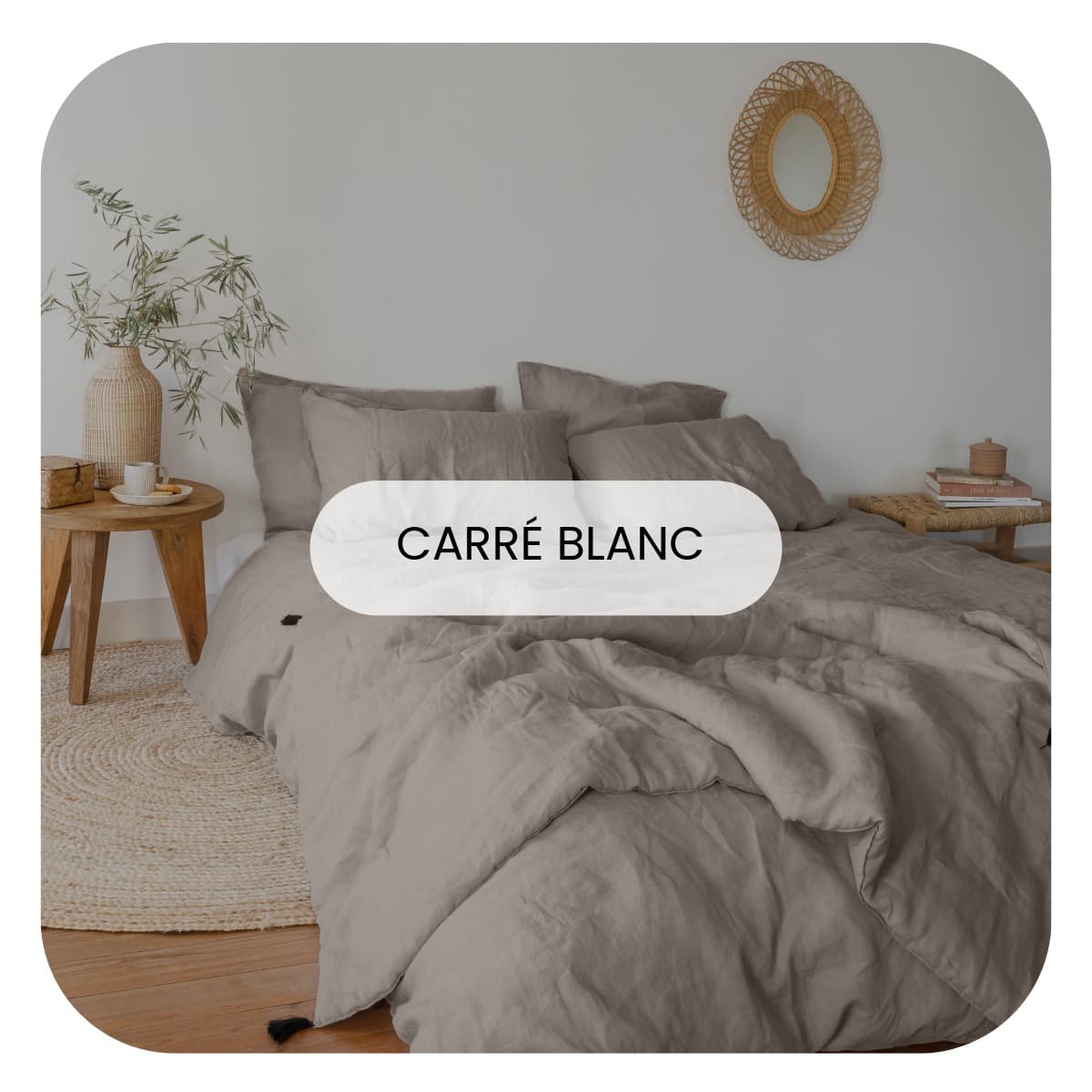Linge de lit français Carré Blanc